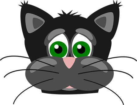漫画風の黒猫と緑の目 壁紙