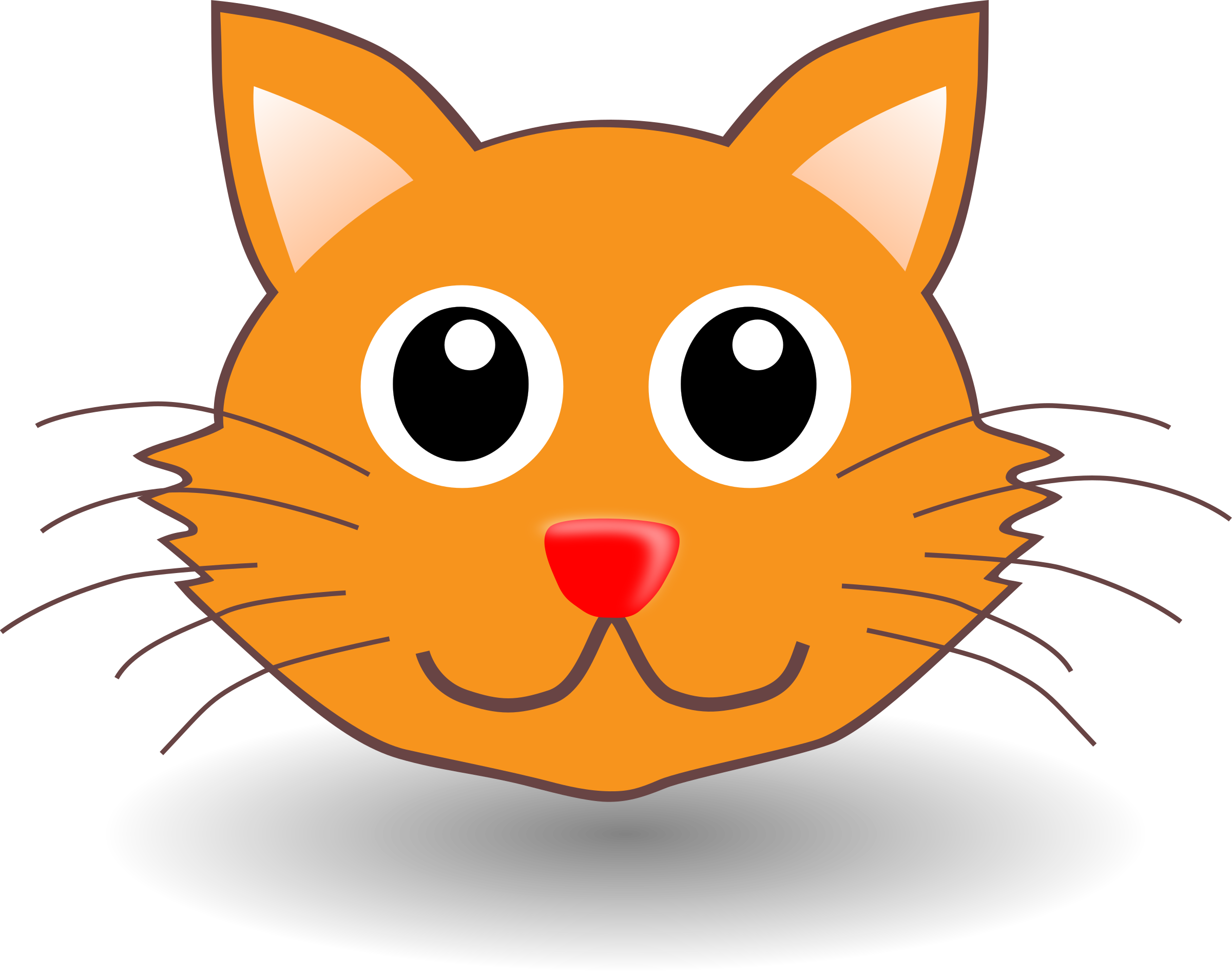 漫画風オレンジ色の猫の顔 壁紙