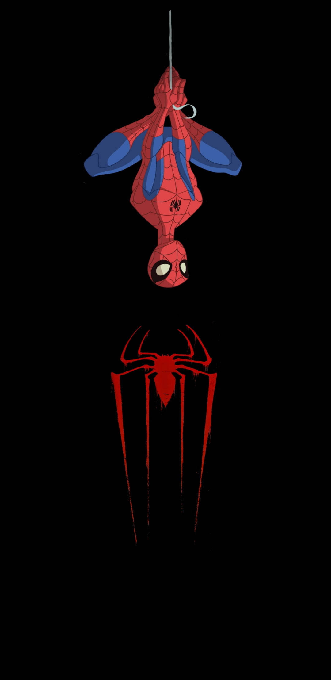 漫画風スパイダーマン ミドルパンチホール 壁紙
