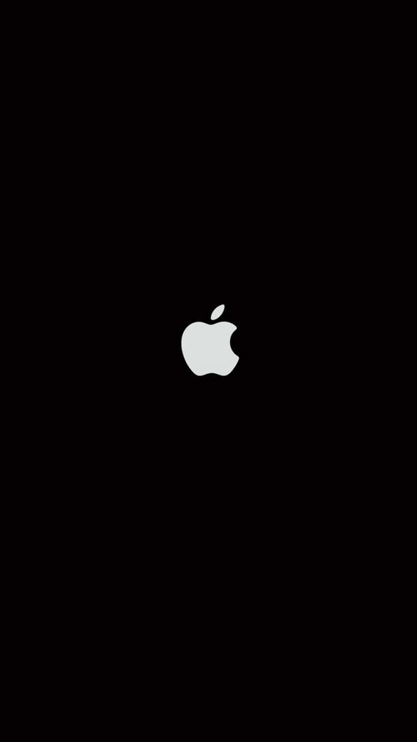 無地の黒にAppleロゴのiPhone壁紙 壁紙