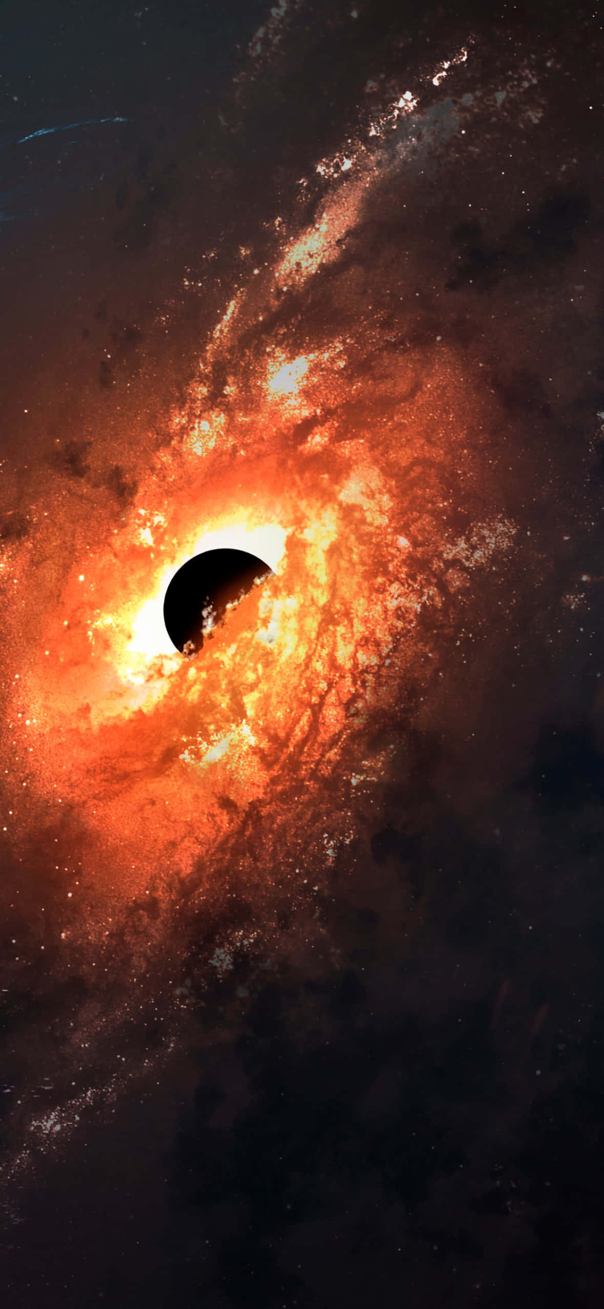 燃える銀河の宇宙背景 壁紙