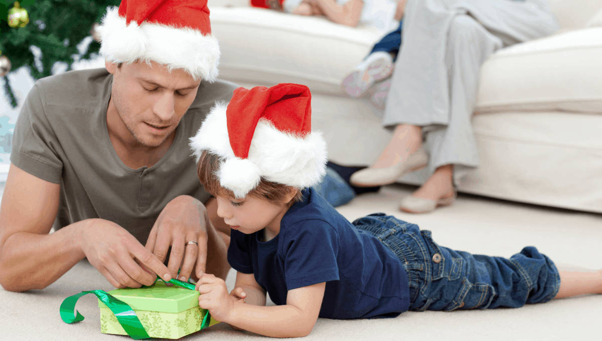 父と息子のクリスマスプレゼント 壁紙