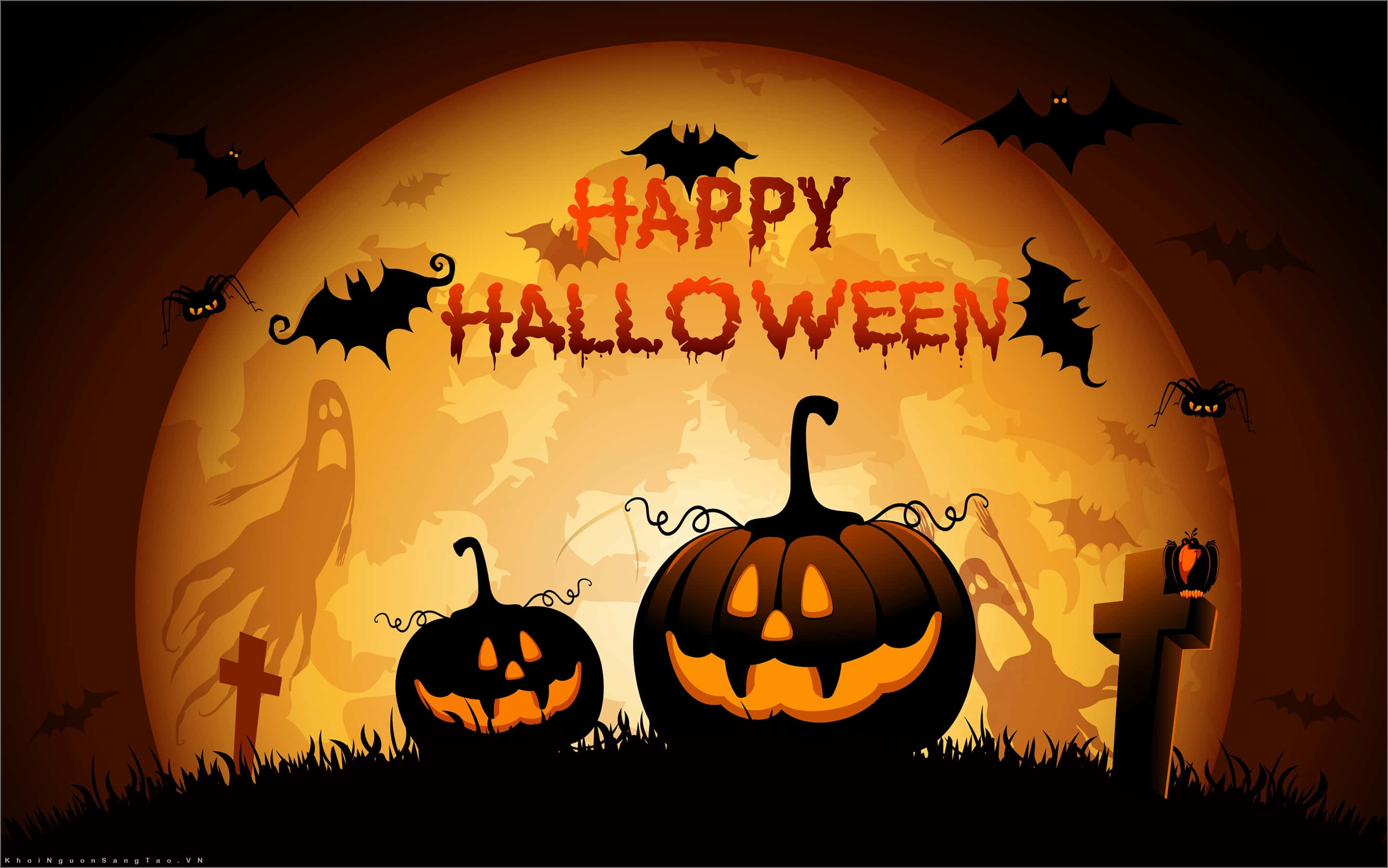 「牙も楽しいハロウィン」 壁紙
