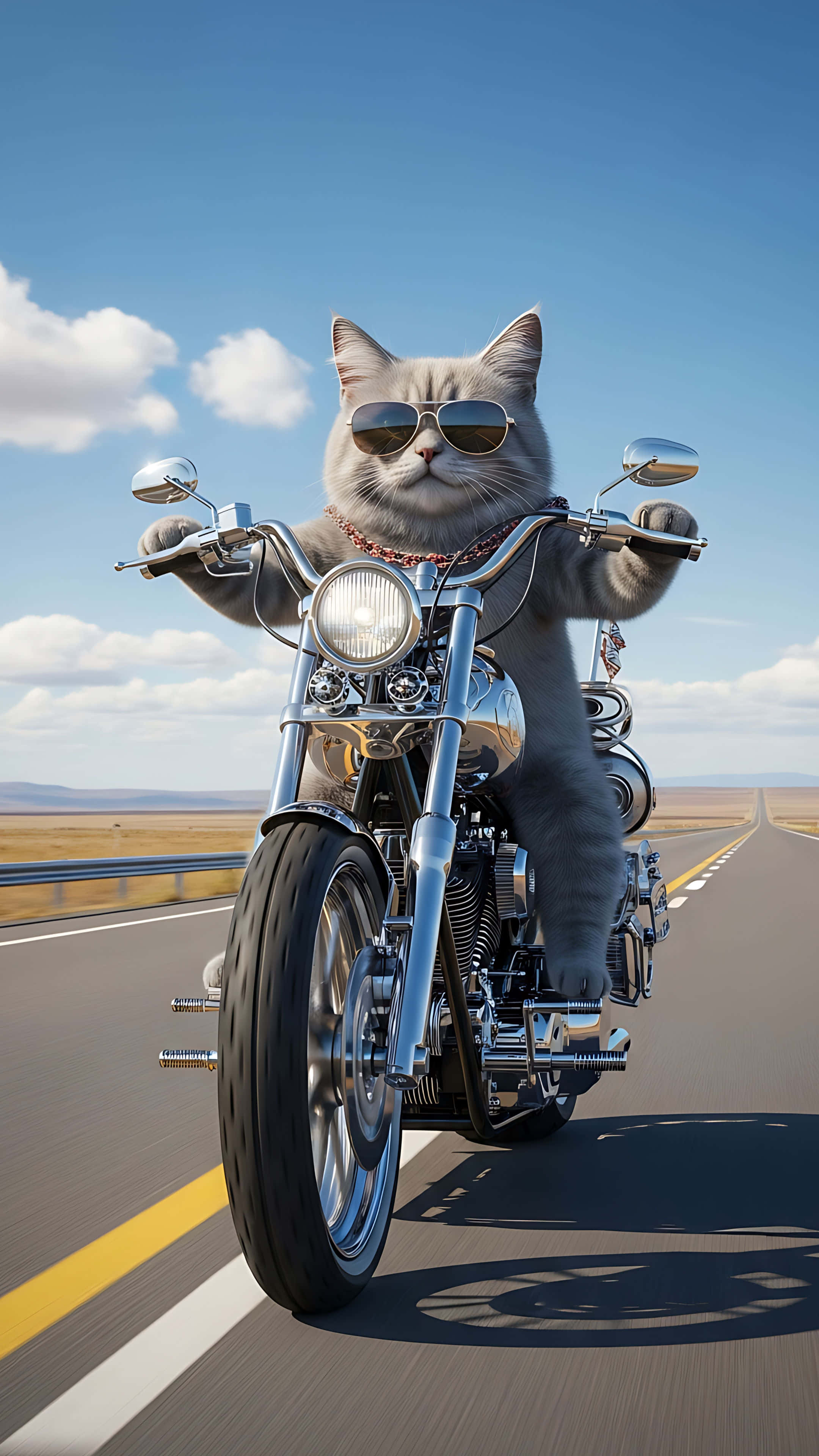 猫のバイカー 壁紙