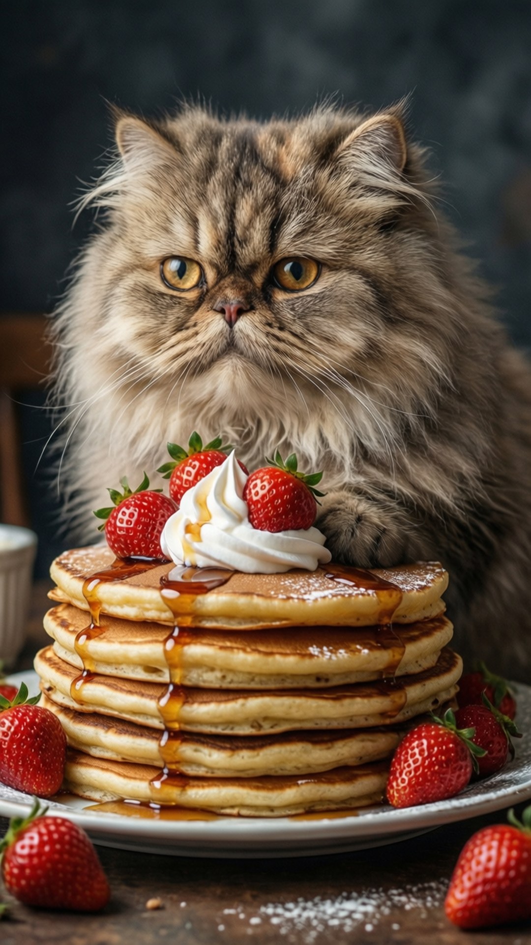 猫のパンケーキタワー 壁紙