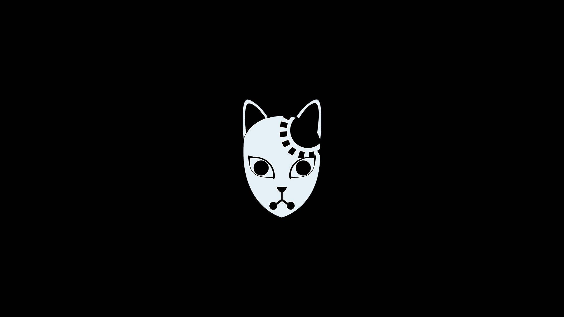 猫デザインの鬼滅の刃マスク 壁紙