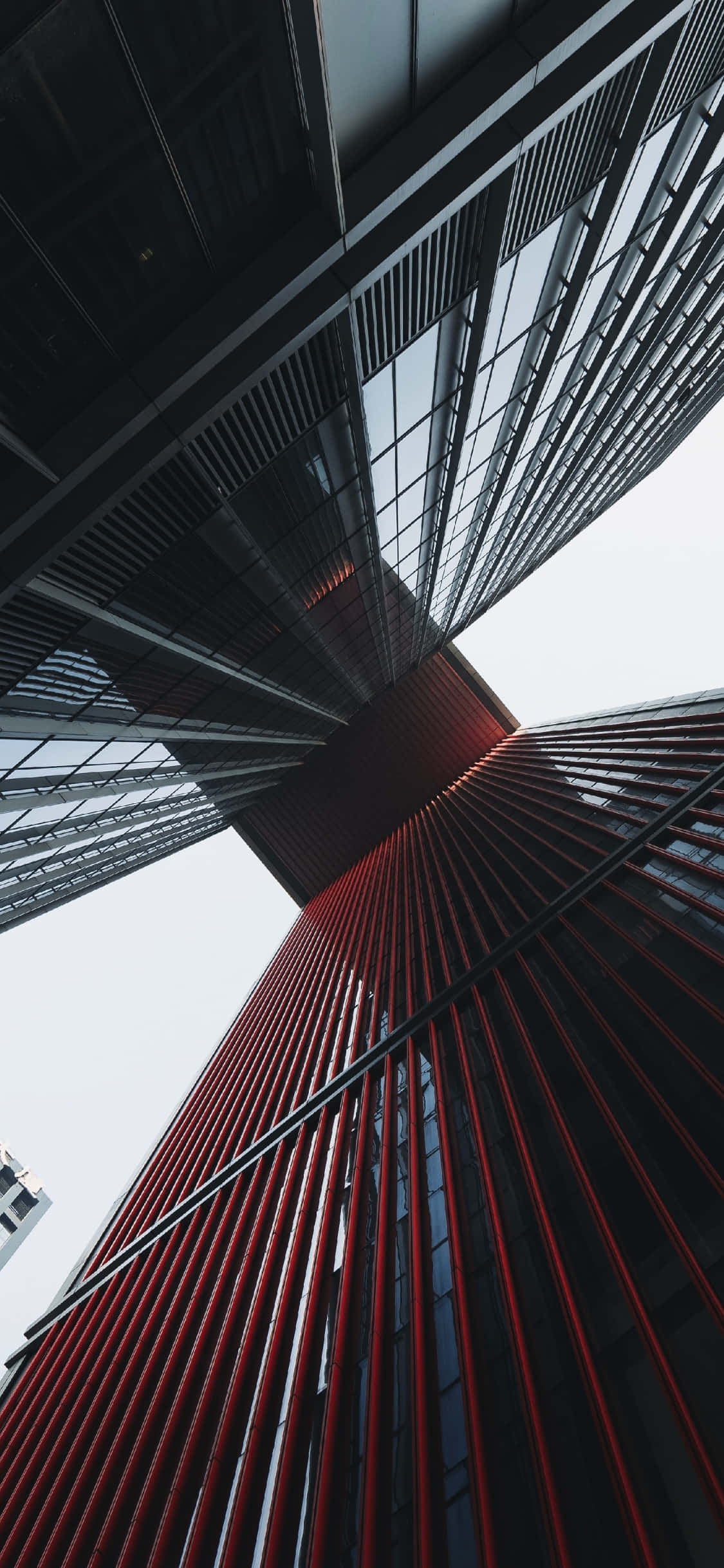 現代的な赤と黒の建築 壁紙