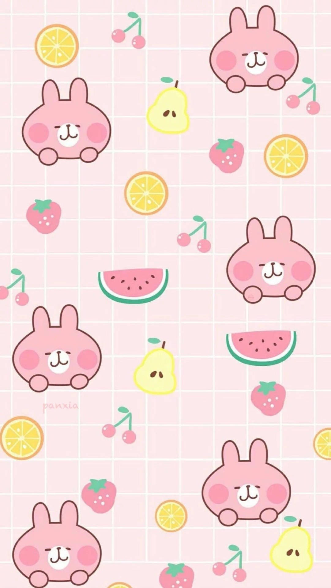 フルーティーなカバー壁紙 うさぎ カナヘイ