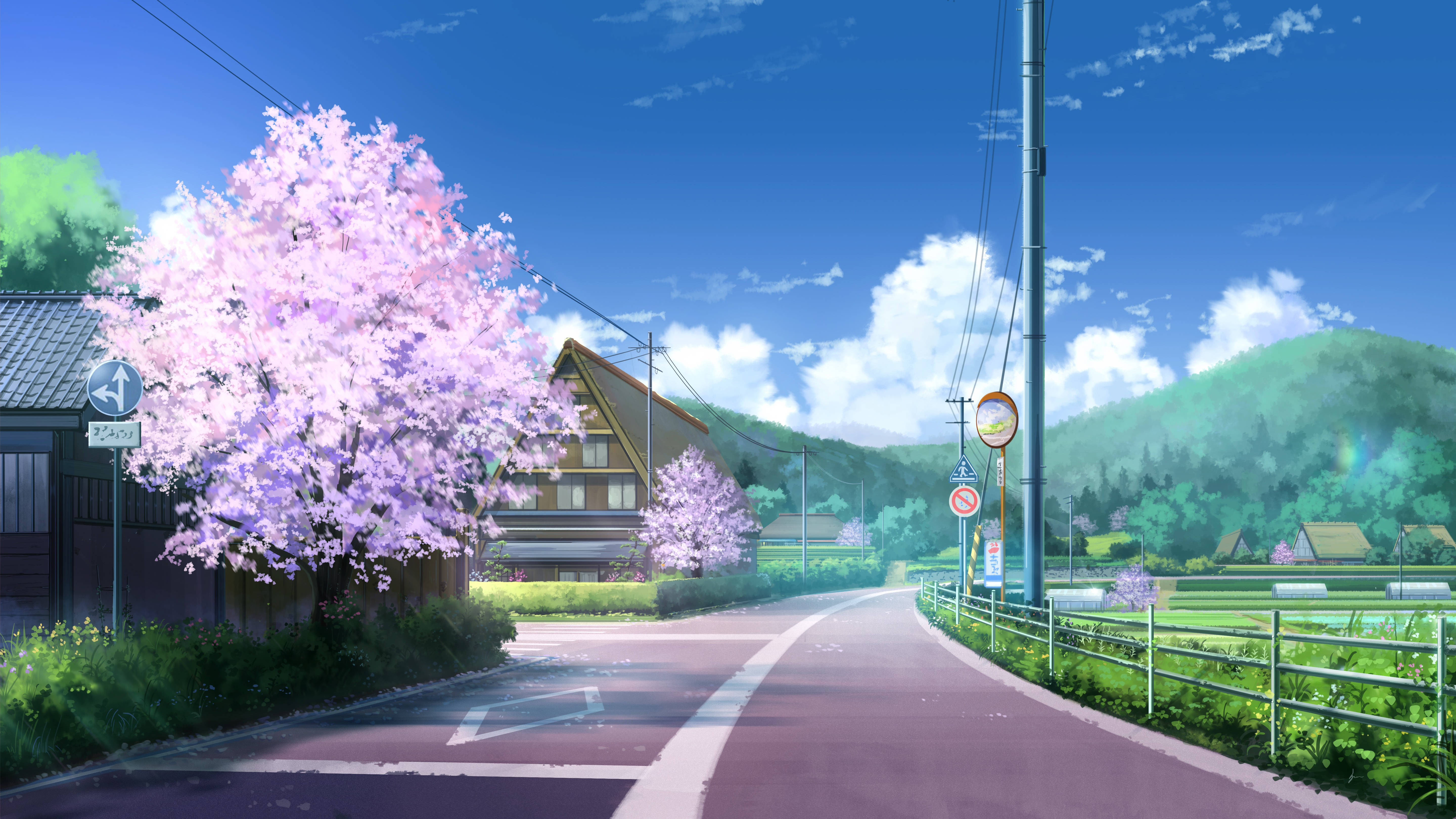 田園風景アニメ4K 壁紙