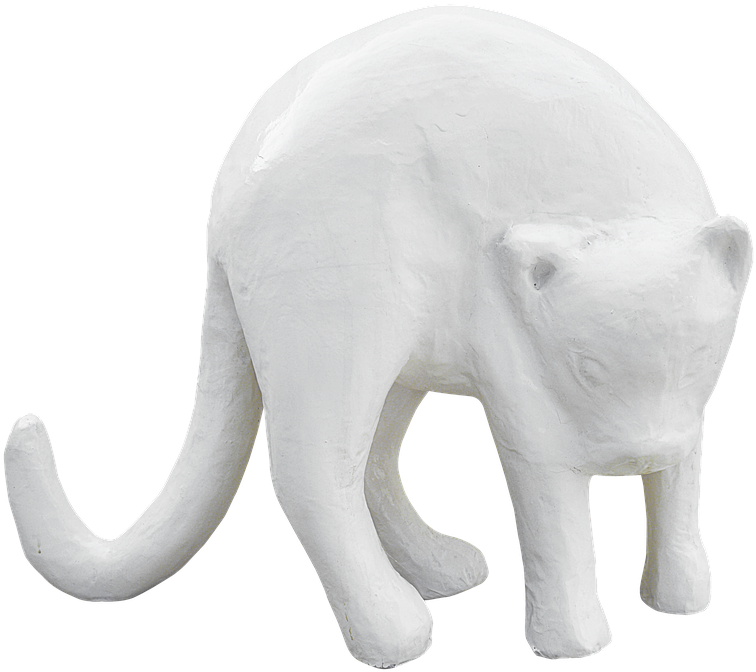 白い漆喰の猫の彫刻 壁紙