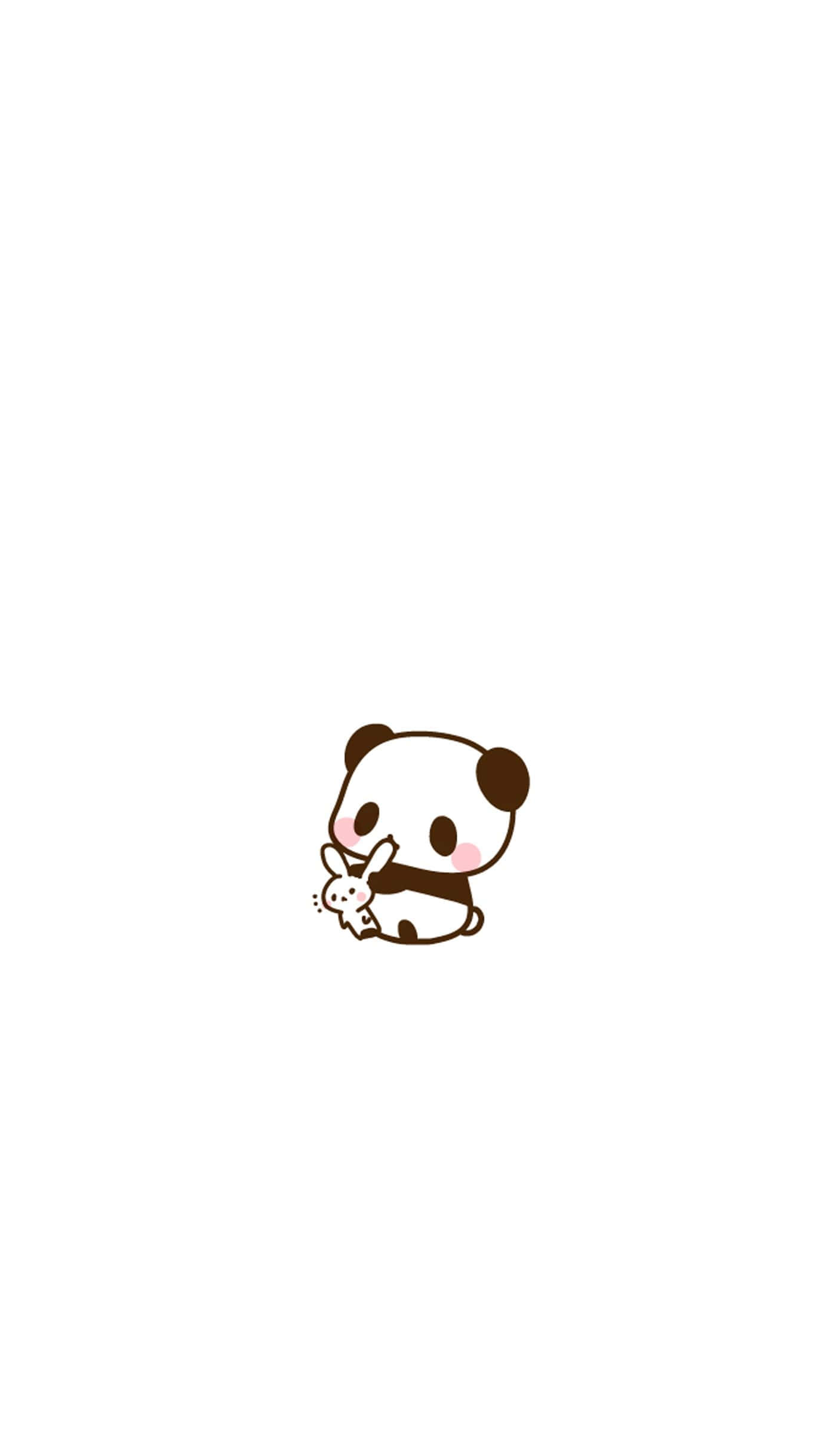 白い背景に座っているパンダ 壁紙