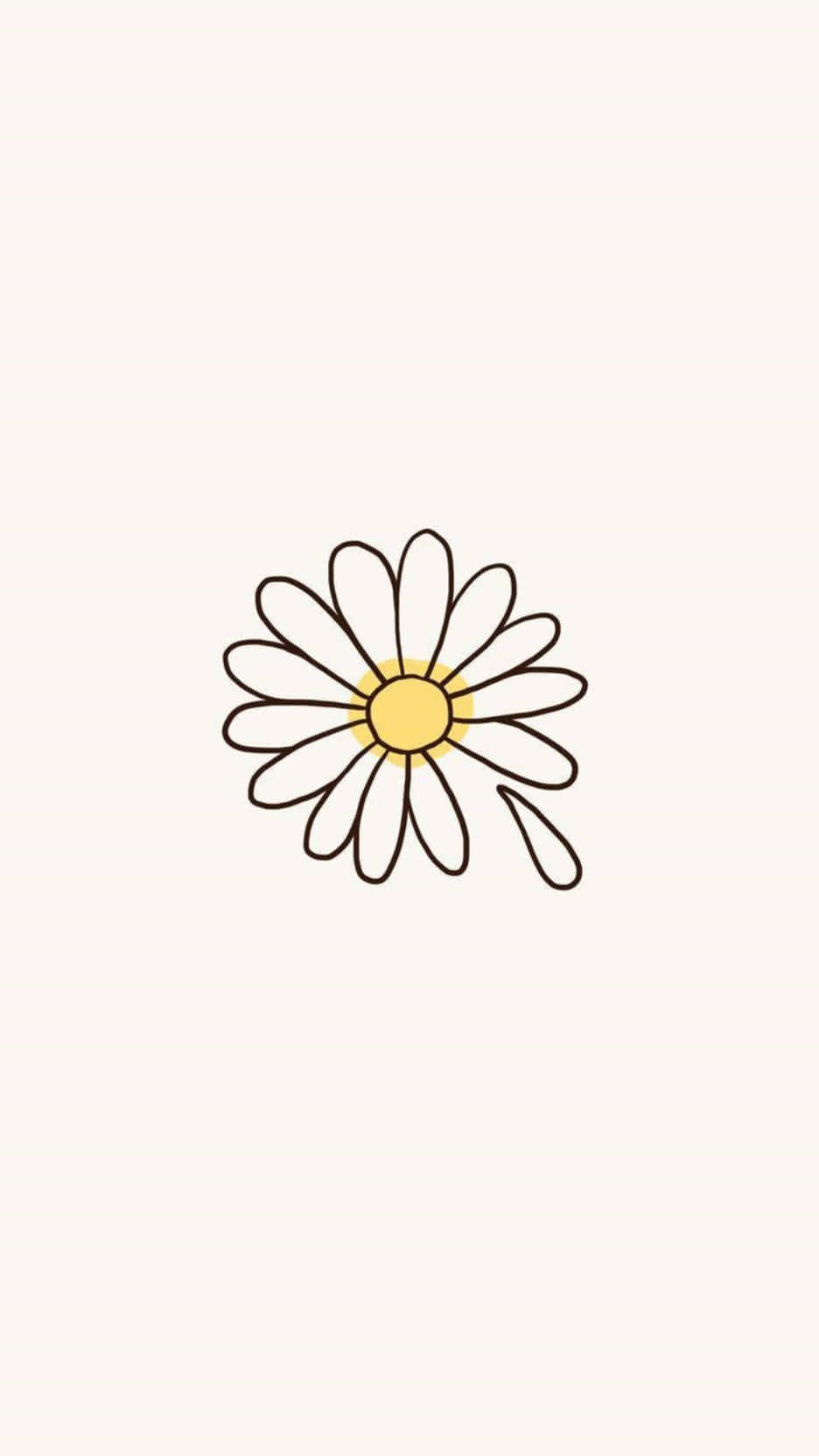白い背景に描かれたデイジーの花 壁紙