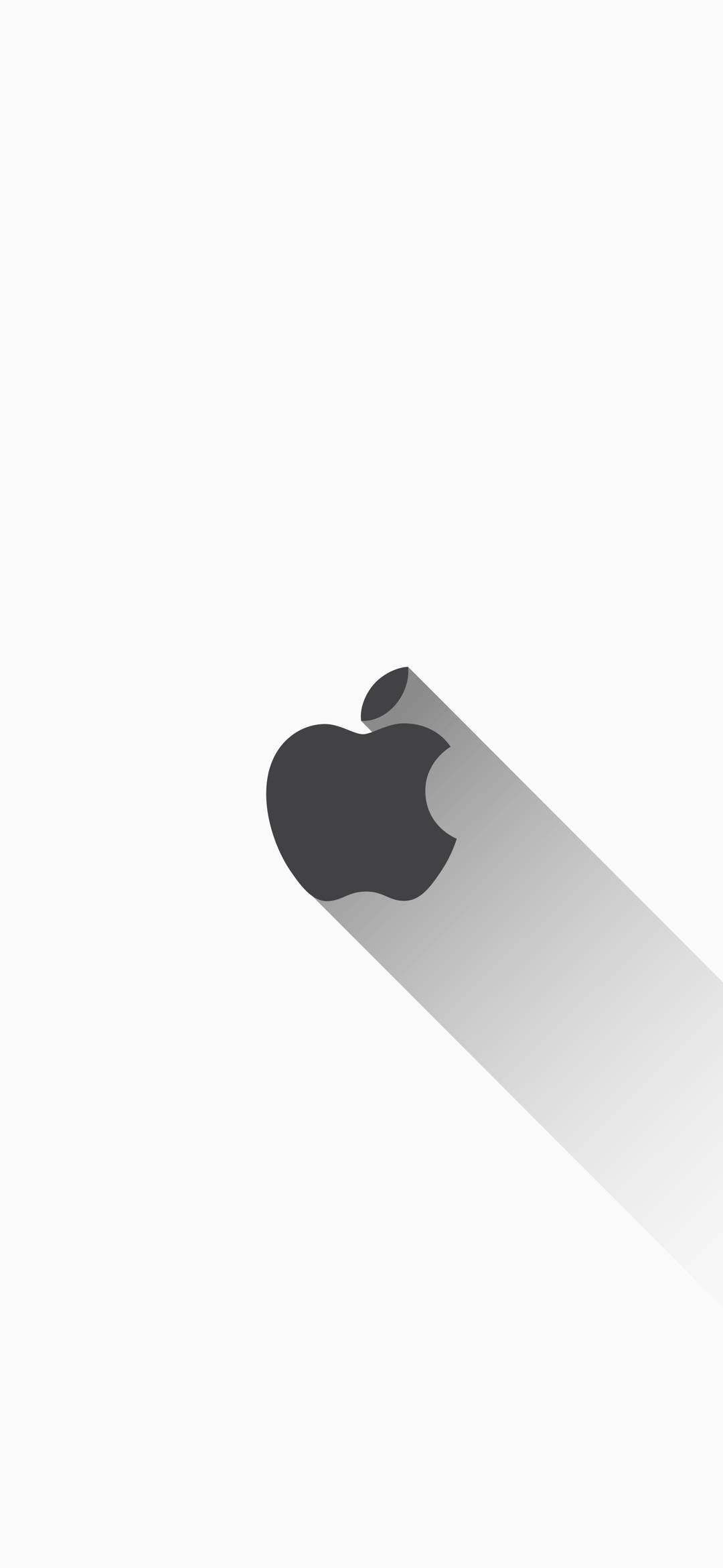 白とAppleロゴ iPhone 壁紙