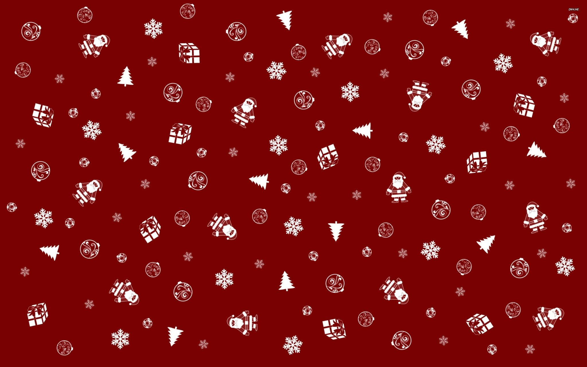 白と赤のクリスマスコラージュ 壁紙