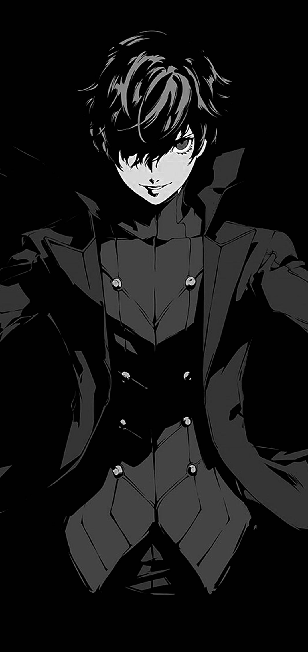 白黒のアニメ少年がかめはめ波を放つ 壁紙