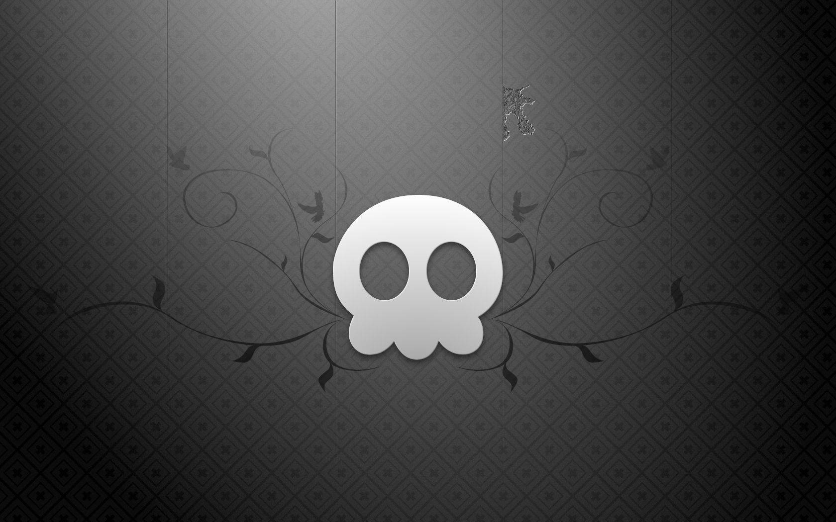 白黒のスカルファンアートの壁紙