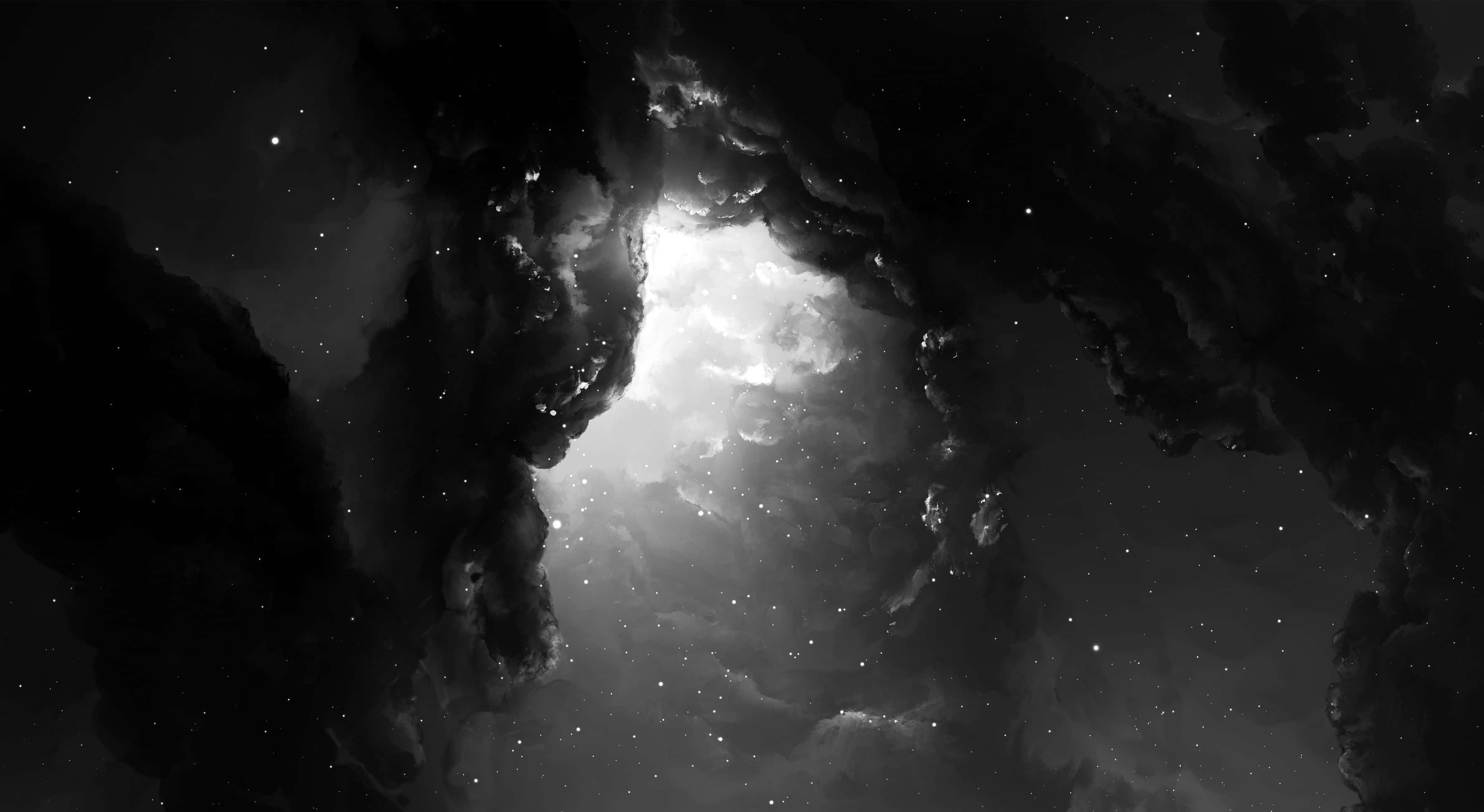白黒の星空画像 壁紙