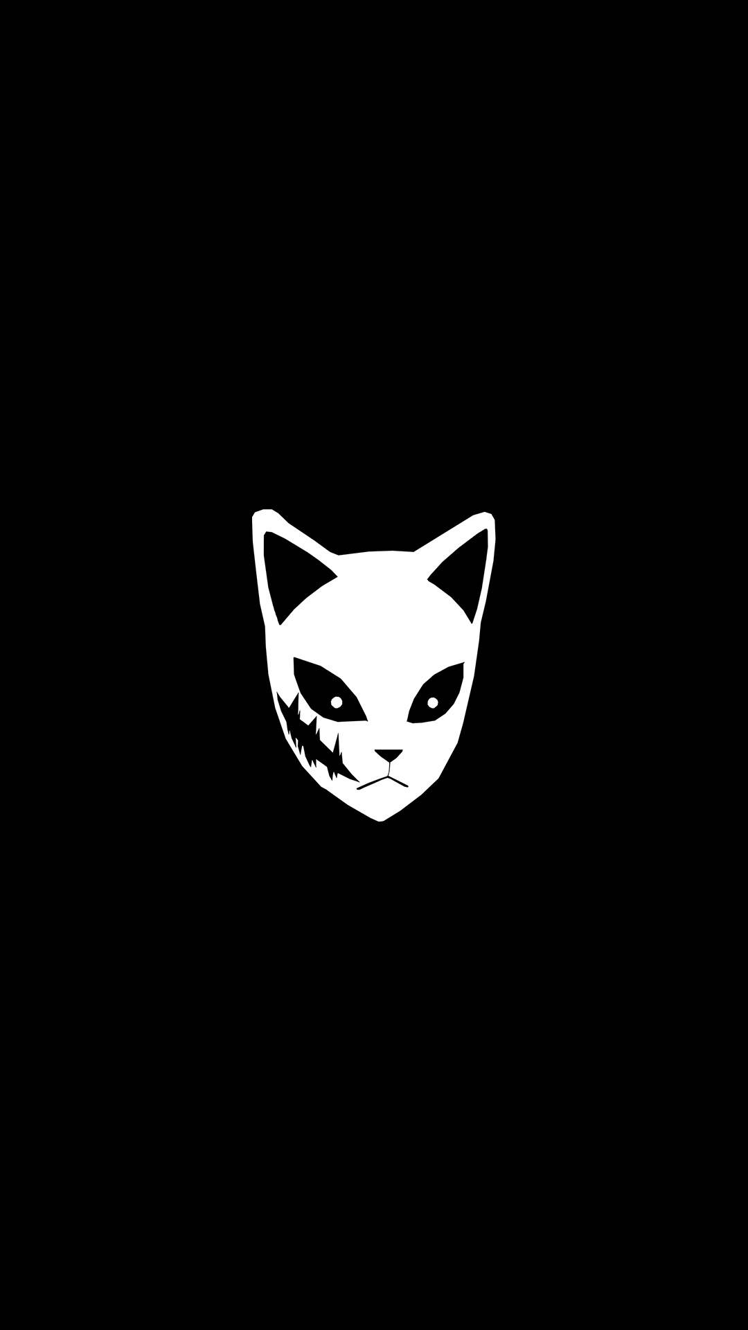 白黒の鬼滅の刃マスク 壁紙
