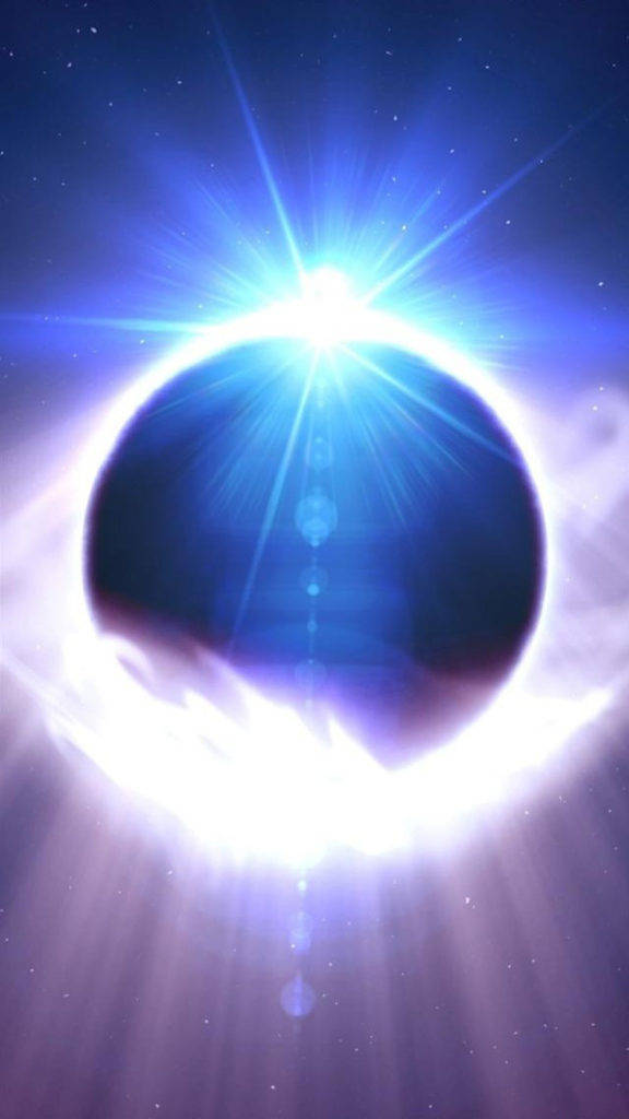 皆既日食の宇宙iPhone 壁紙