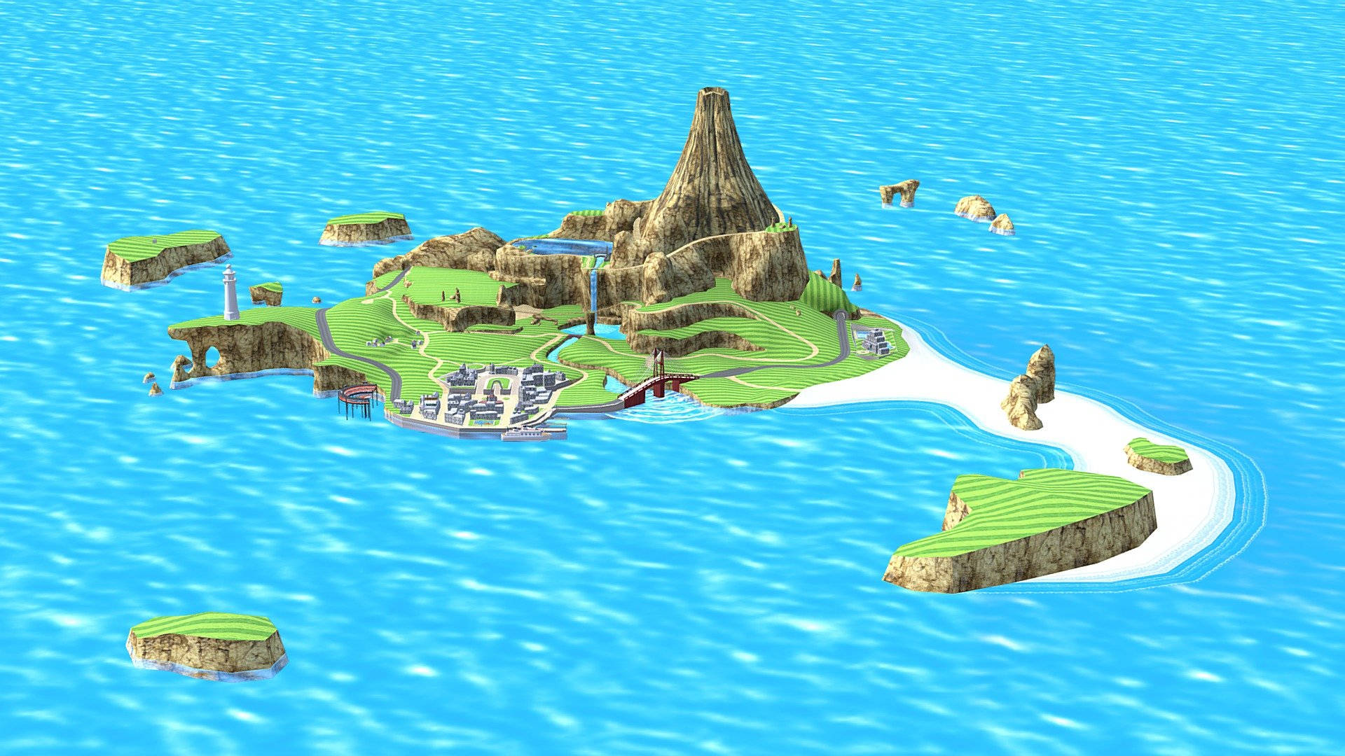 目を引くWii Sports Resortのウーフーアイランド 壁紙