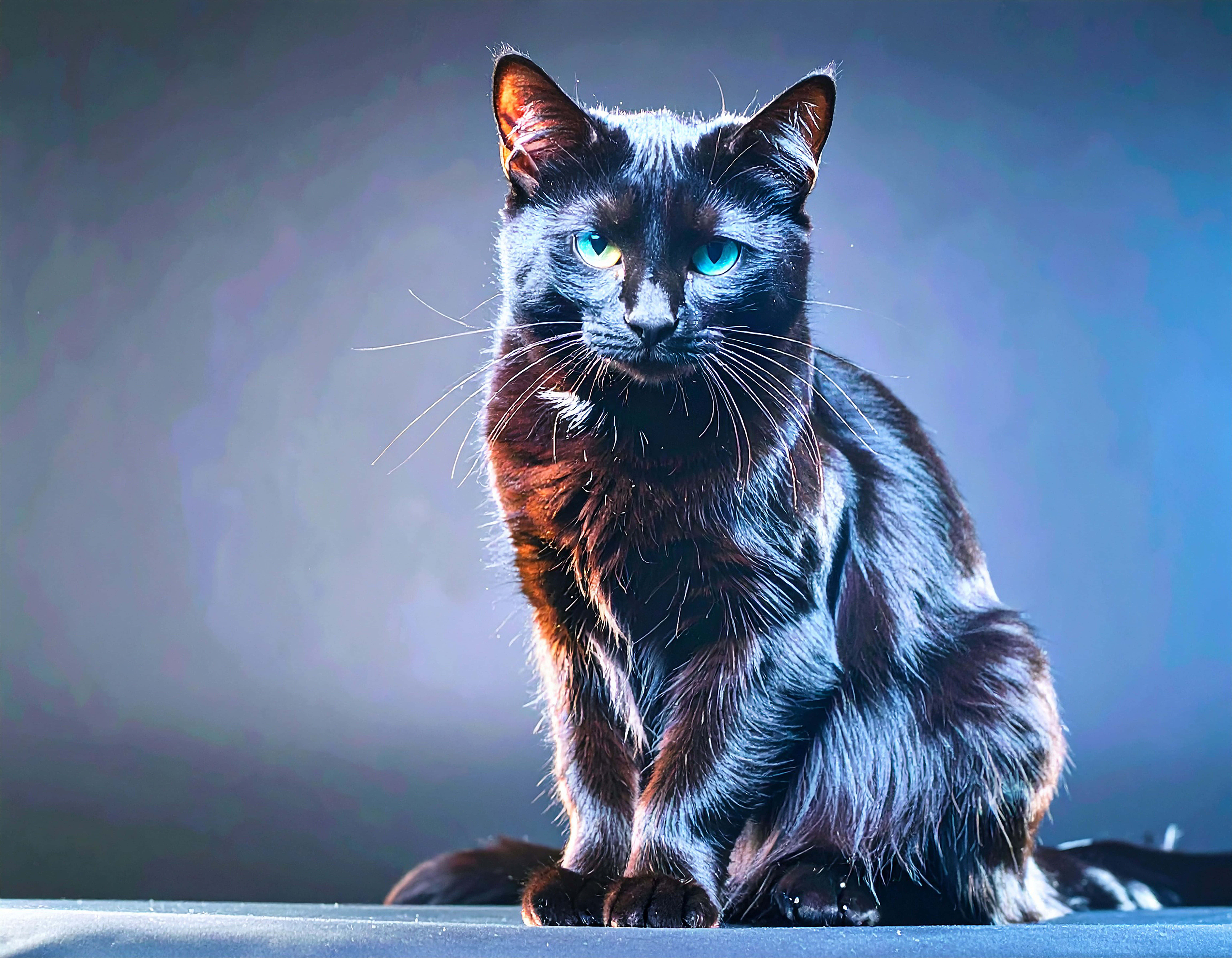 真夜中の猫 壁紙