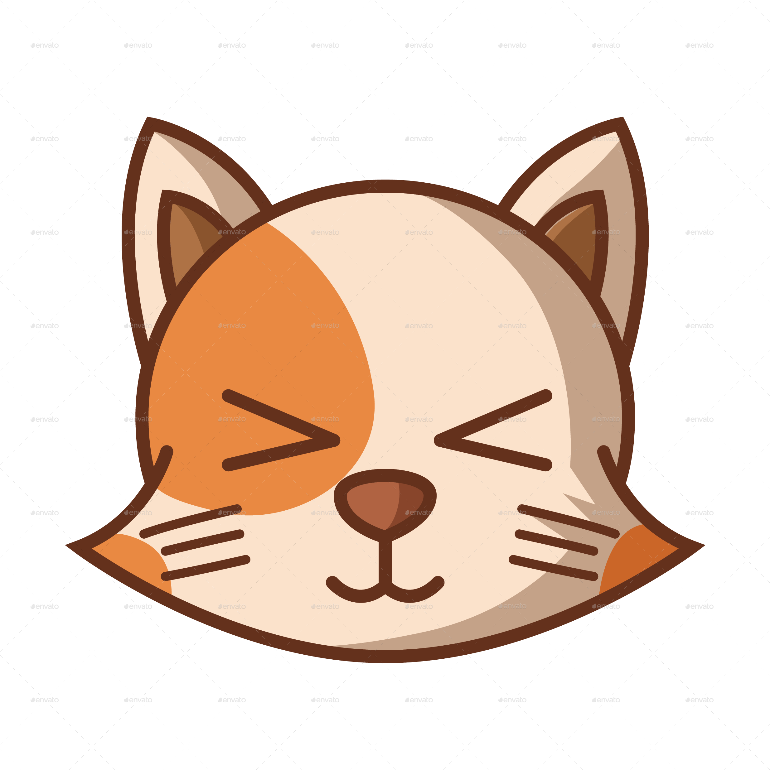 眠っている漫画の猫の顔 壁紙