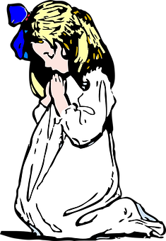 祈る子供のイラスト 壁紙