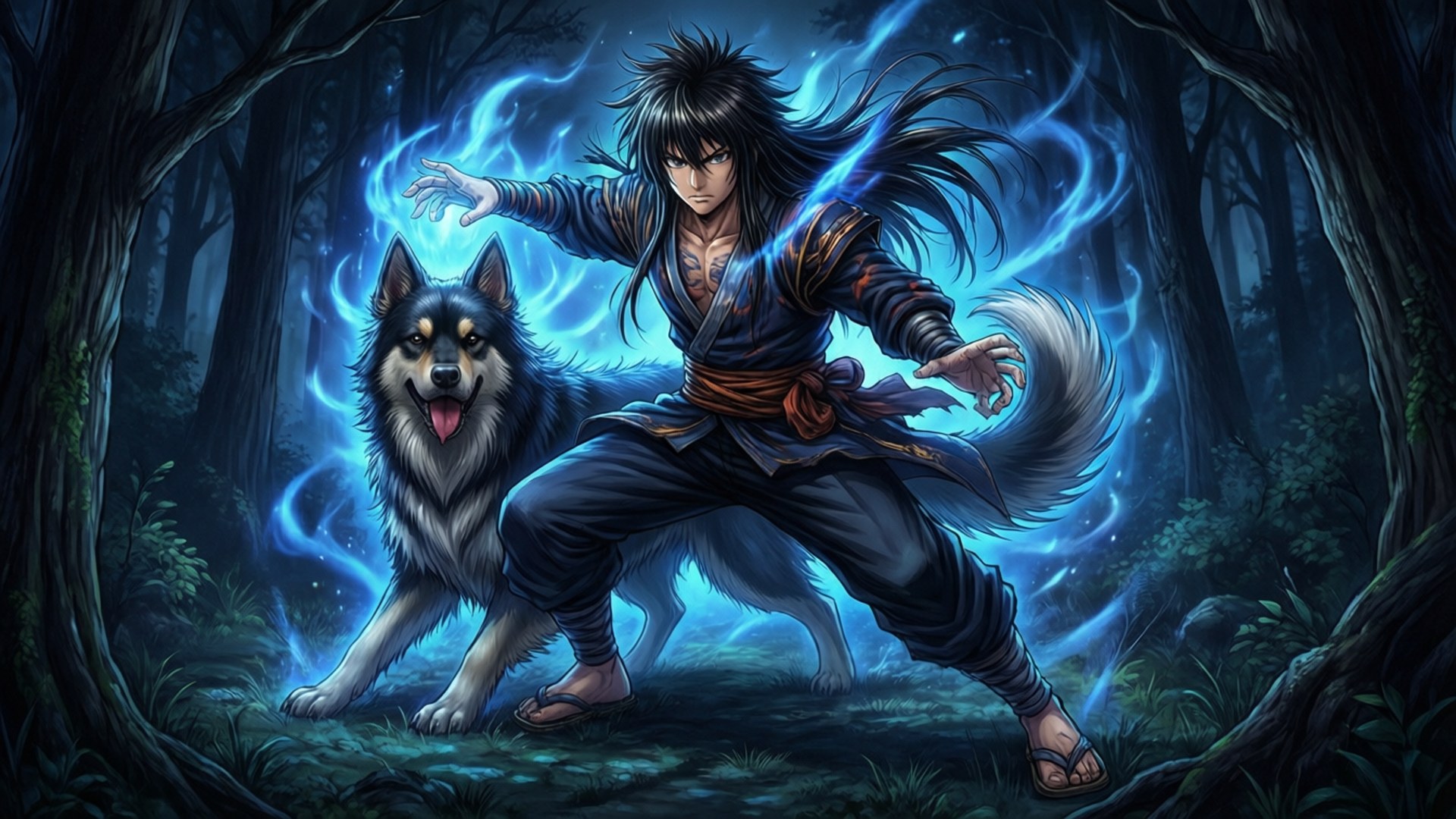 神犬の夜の狩り 壁紙