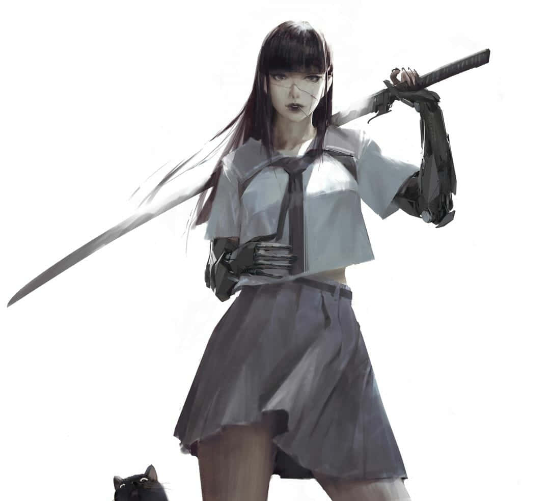 神秘の世界に立つ侍戦士 壁紙