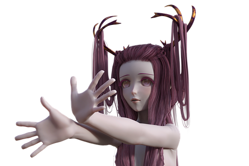 神秘的な角のあるアニメキャラクター 壁紙
