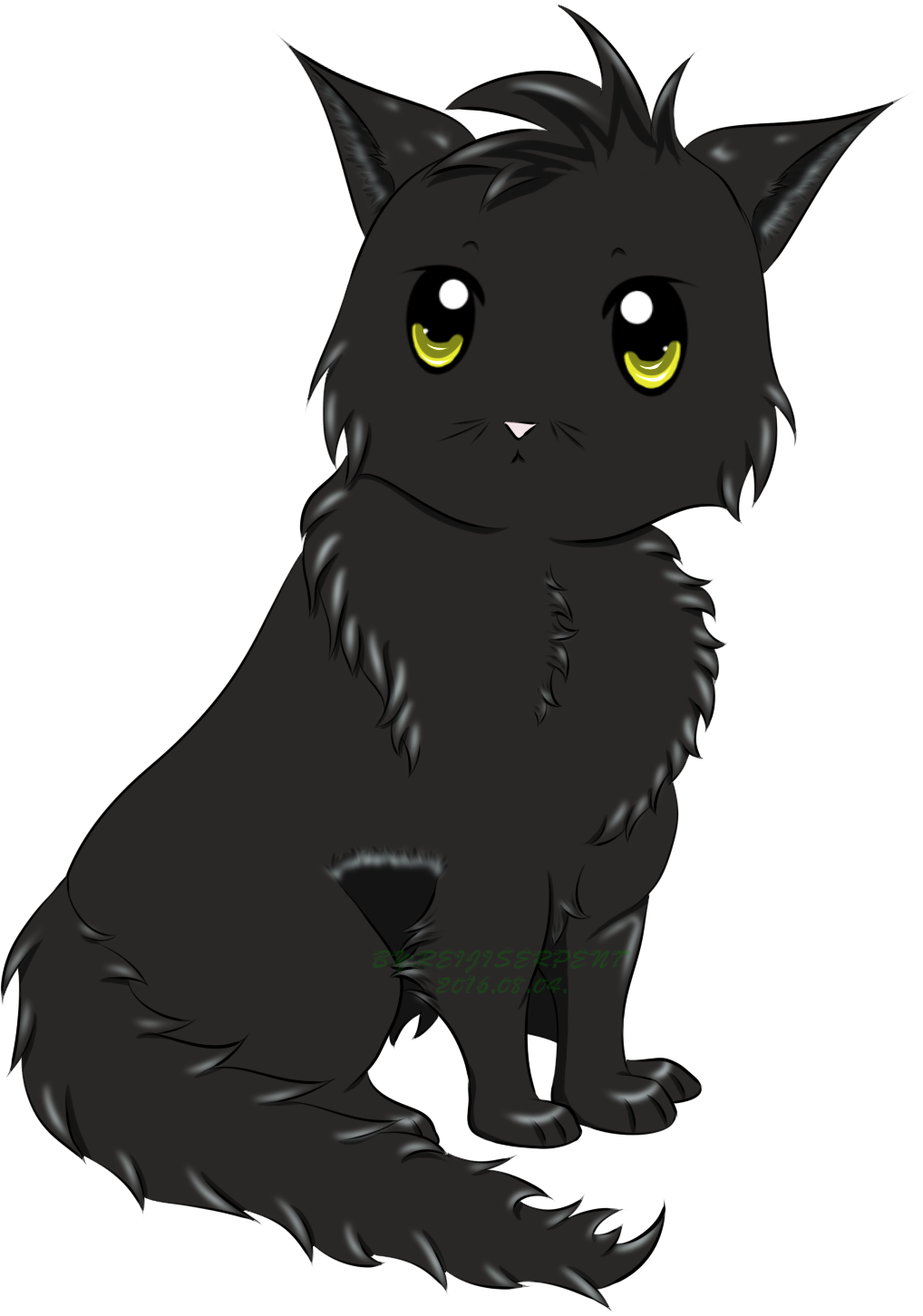 神秘的な黄色い瞳の黒猫 壁紙