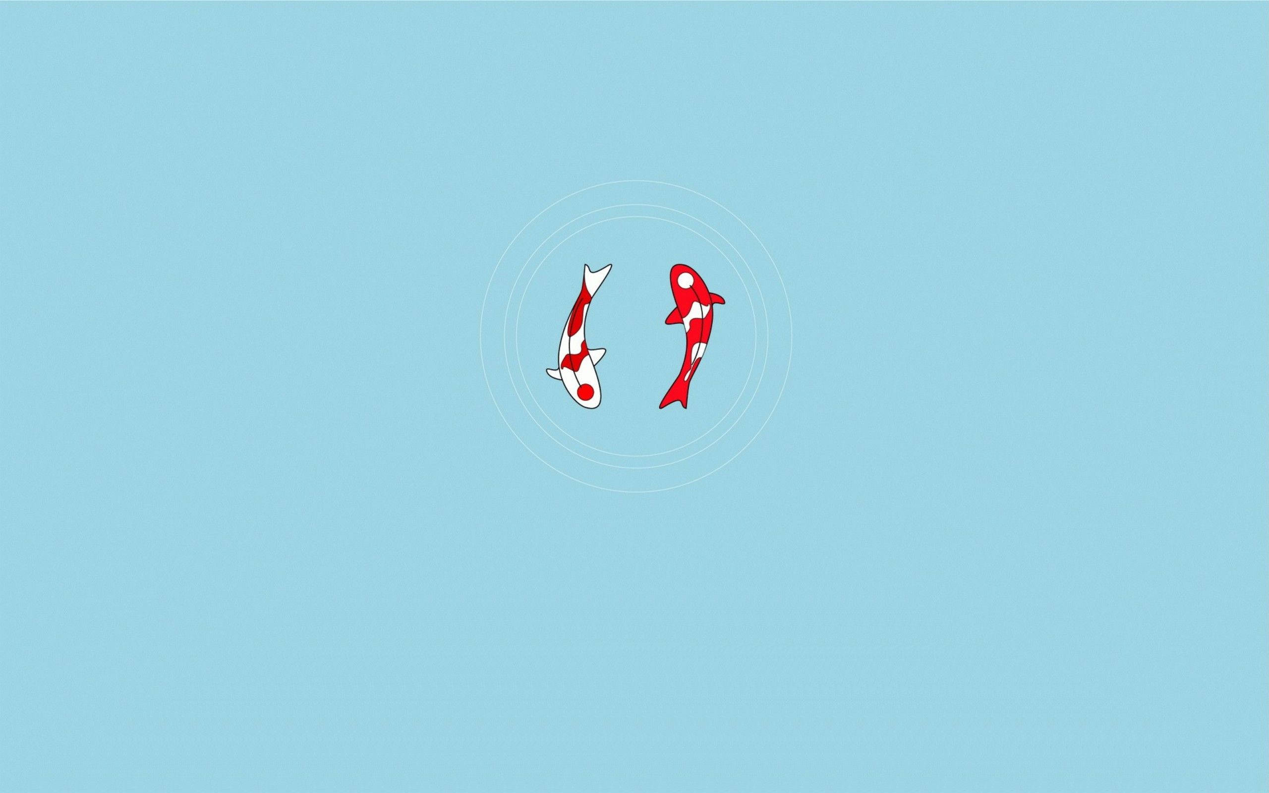 禅の魚 ミニマリスト ノートパソコンアート 壁紙
