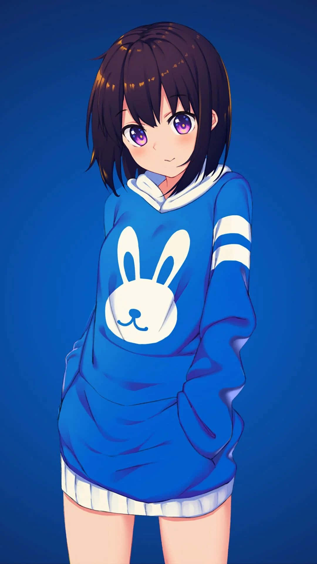 秋の季節を楽しむアニメガールのパーカー 壁紙