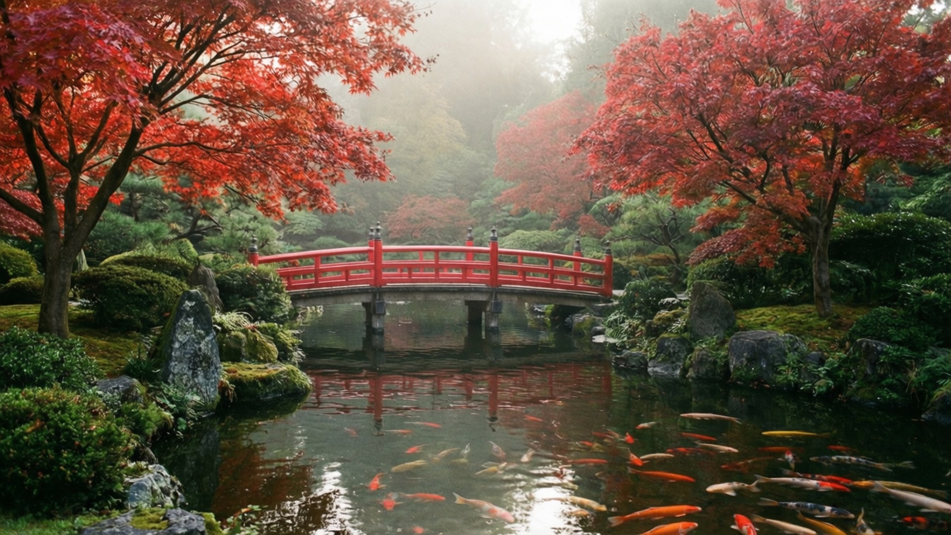 秋の日本庭園 壁紙