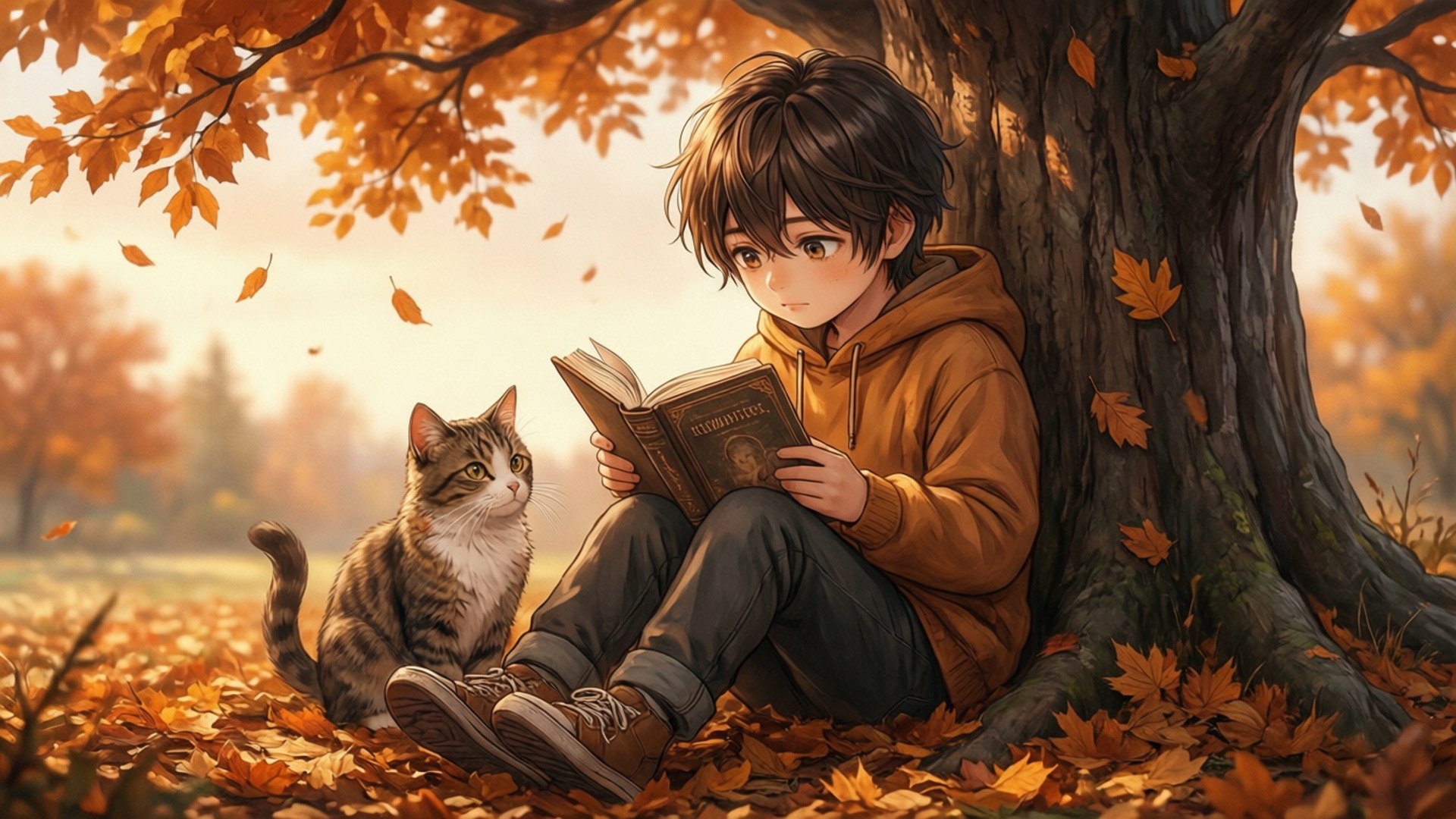 秋の読書 壁紙