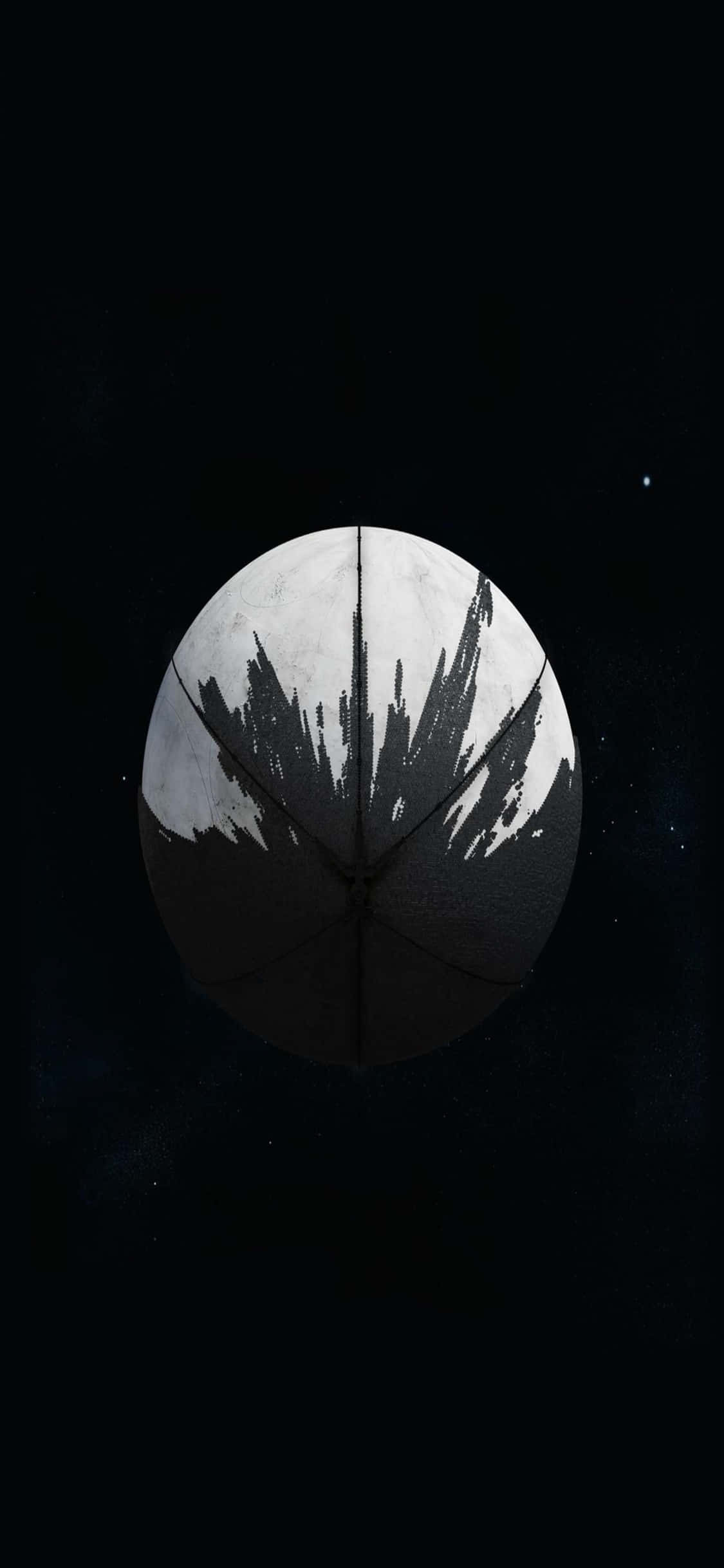 空に浮かぶ宇宙船の白黒画像 壁紙