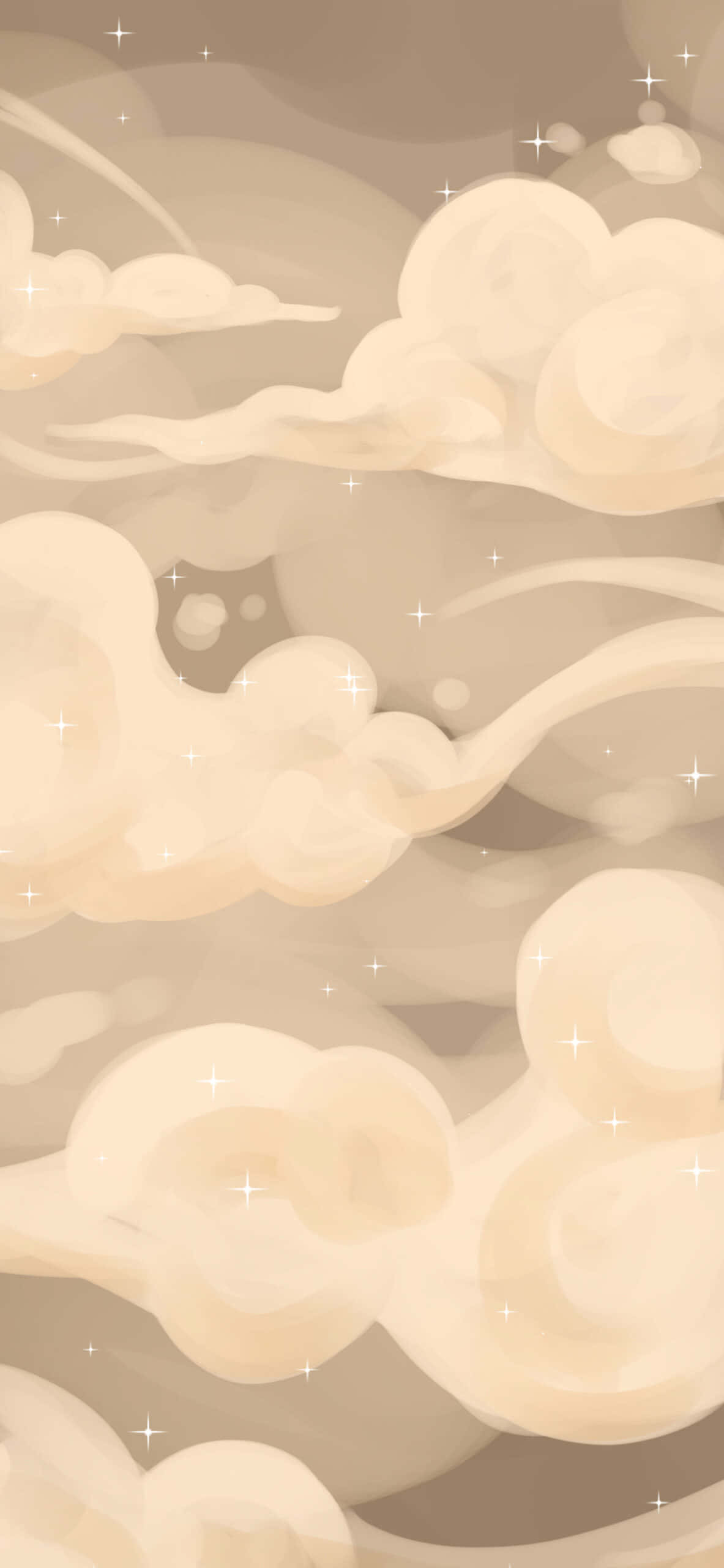 空に浮かぶ雲の漫画イラスト 壁紙