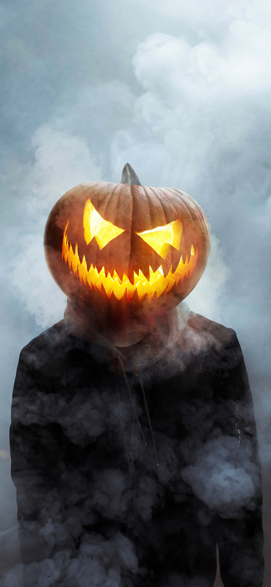 笑うジャック・オー・ランタン iPhone ハロウィン背景 壁紙