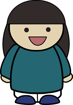 笑顔のアニメ風少女ベクター 壁紙