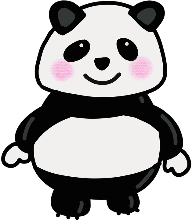 笑顔のカートゥーンパンダ 壁紙
