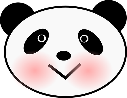 笑顔の漫画パンダの顔 壁紙