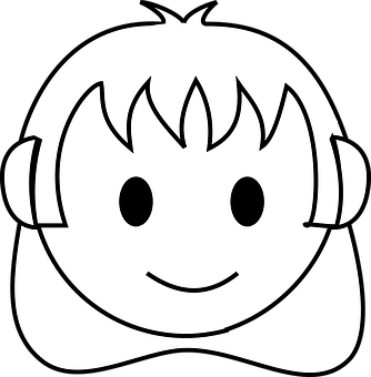 笑顔の漫画風女の子アイコン 壁紙