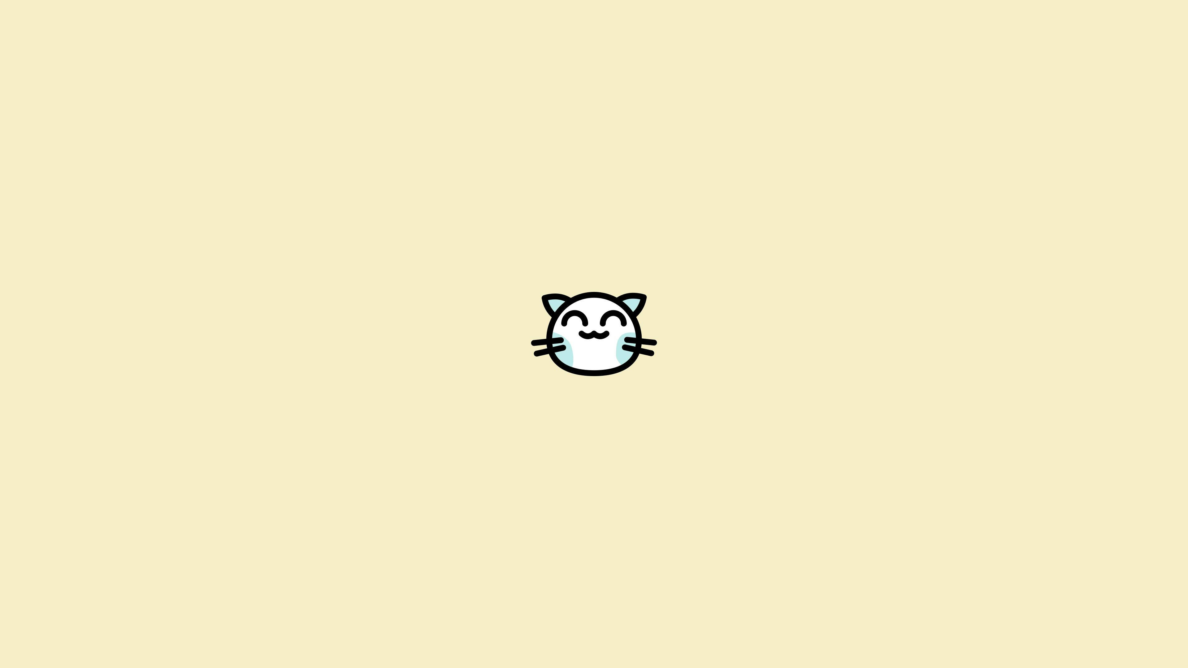 笑顔の猫 ミニマルでおしゃれなノートパソコン壁紙 壁紙