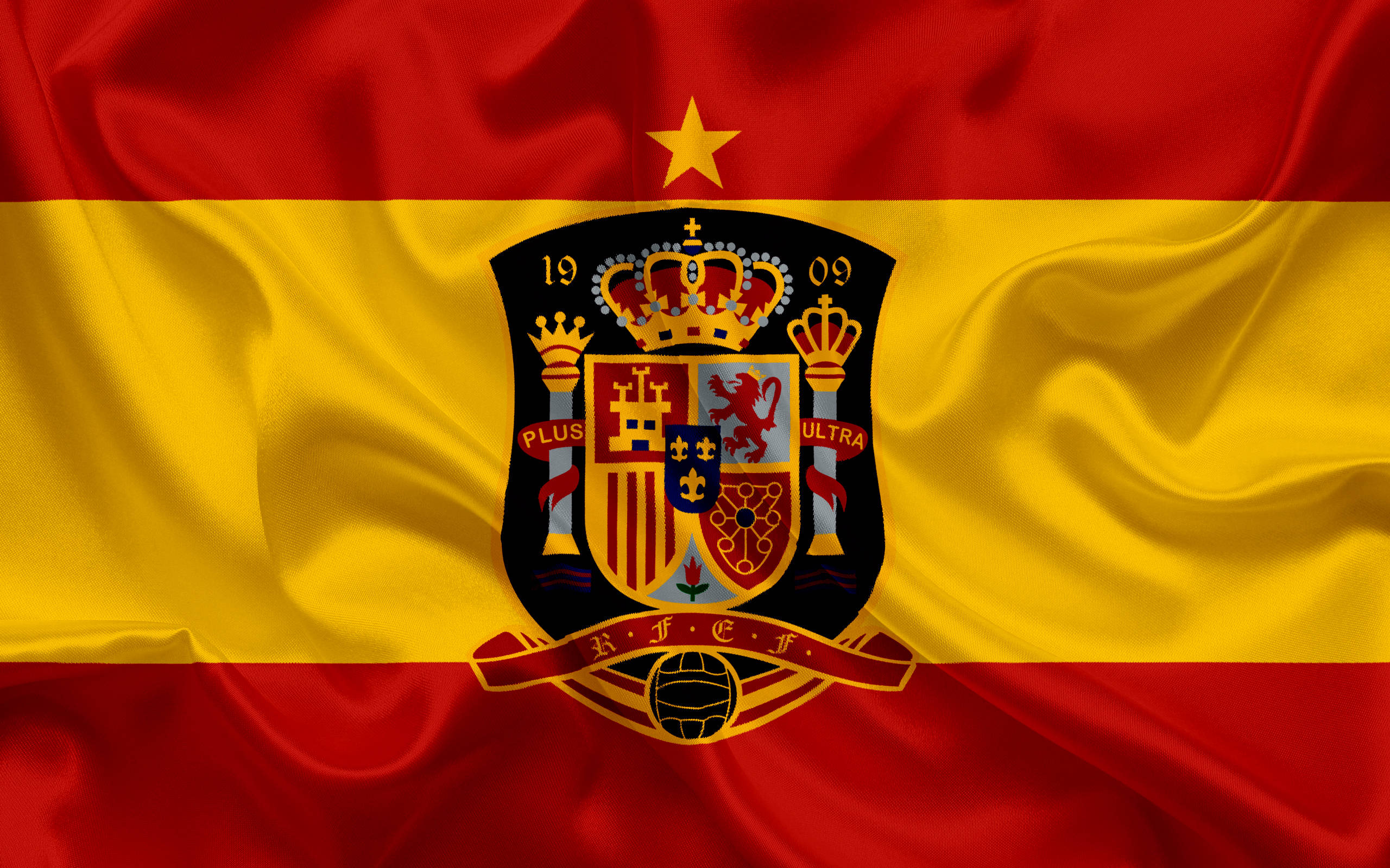 精神と誇りの体現 – スペイン代表サッカーチームのエンブレム 壁紙