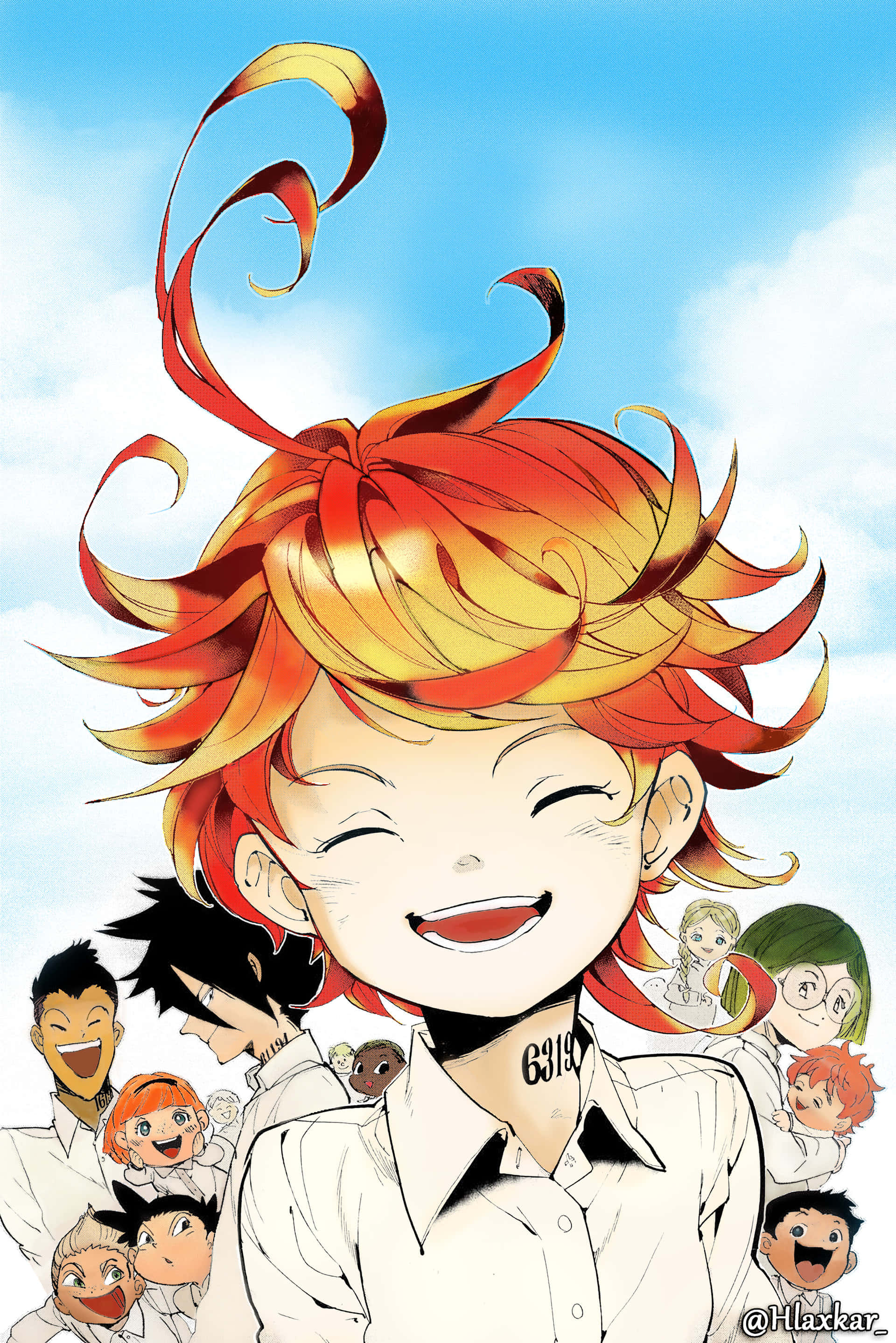 約束のネバーランド エマの楽しい絵 壁紙