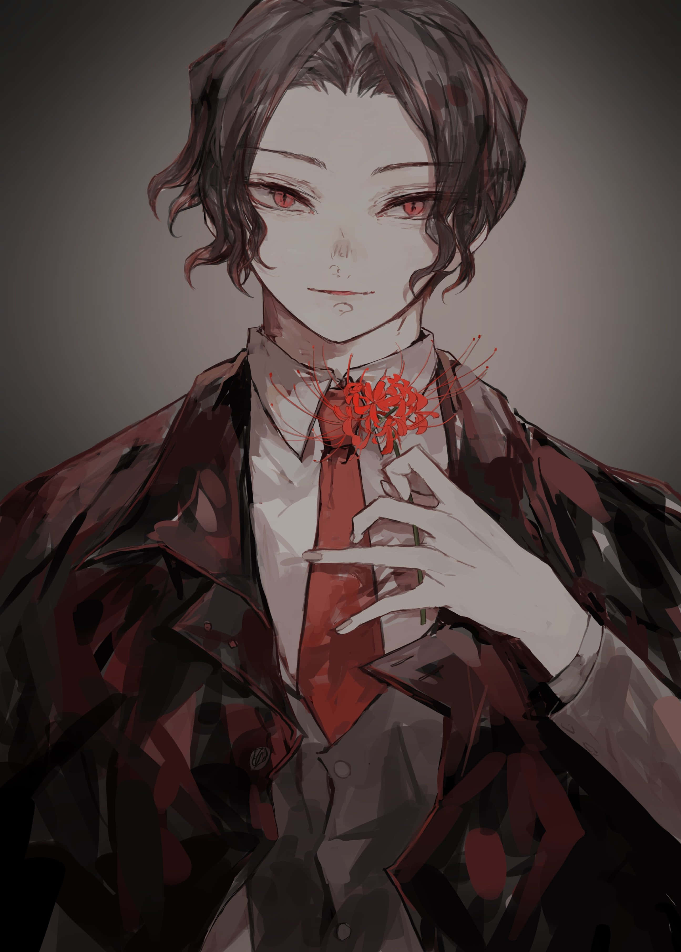 紅き花を持つ鬼舞辻無惨 壁紙