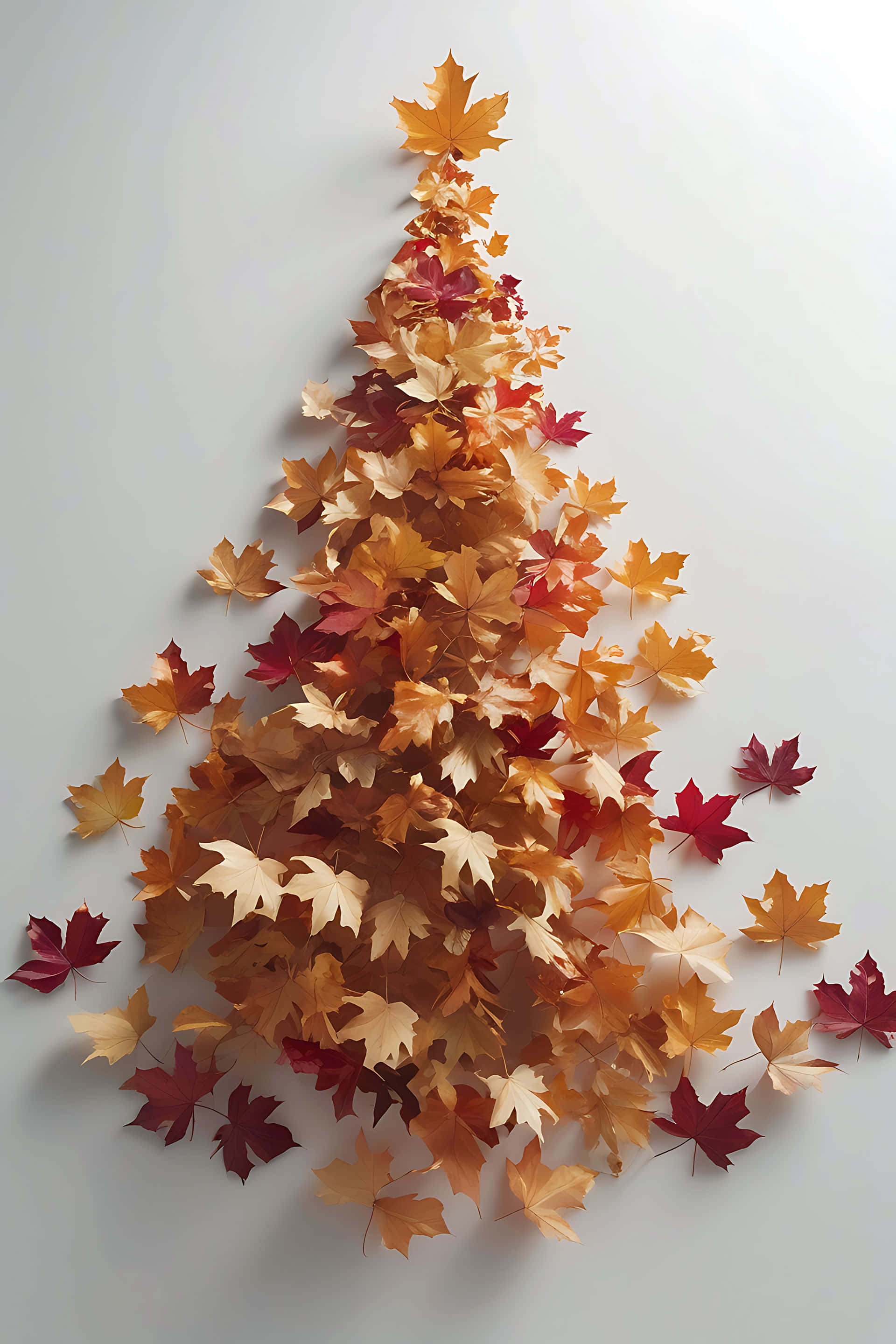紅葉の木の飾り付け 壁紙