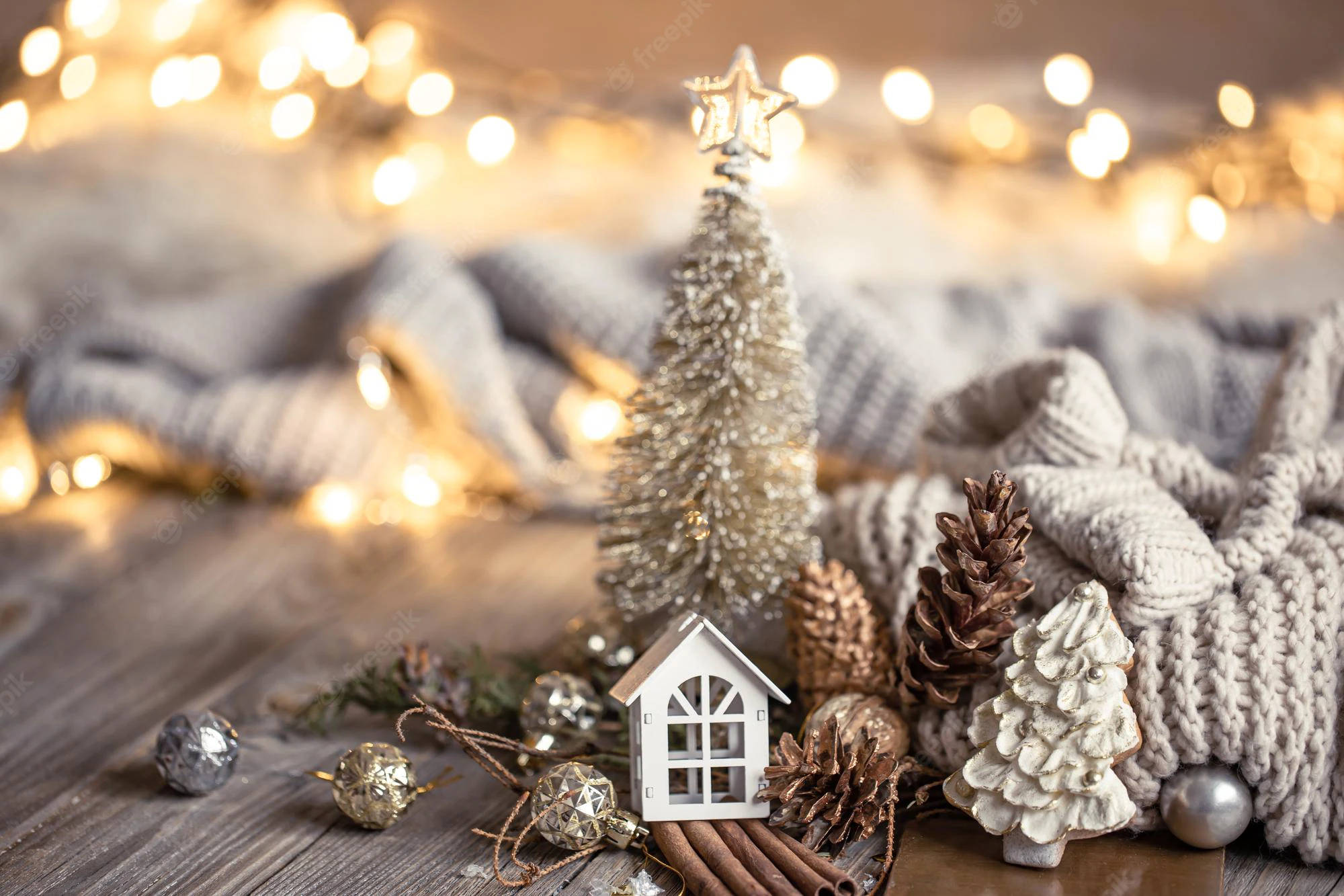 素朴な雰囲気のクールなクリスマスデスクトップ 壁紙