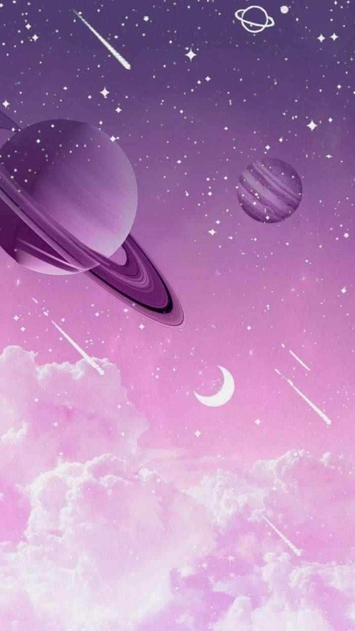 紫の宇宙の美学 壁紙