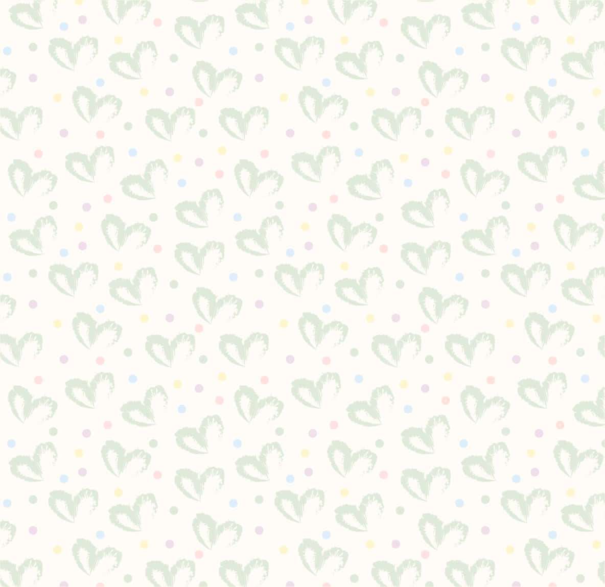 緑と白のハート模様 壁紙